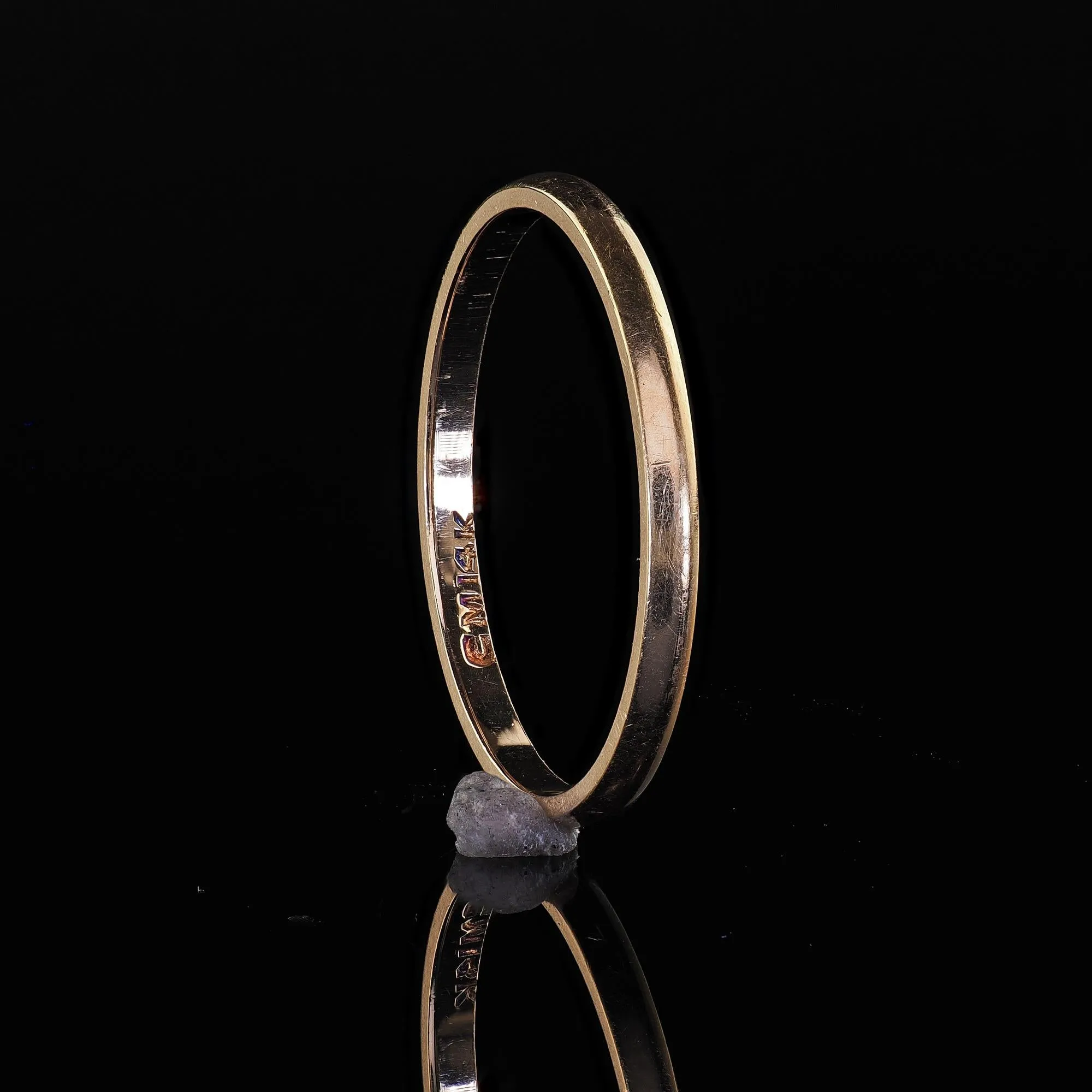 Antique Art Deco 14K Yellow Gold Thin Classic Wedding Band - Size 6 1/2