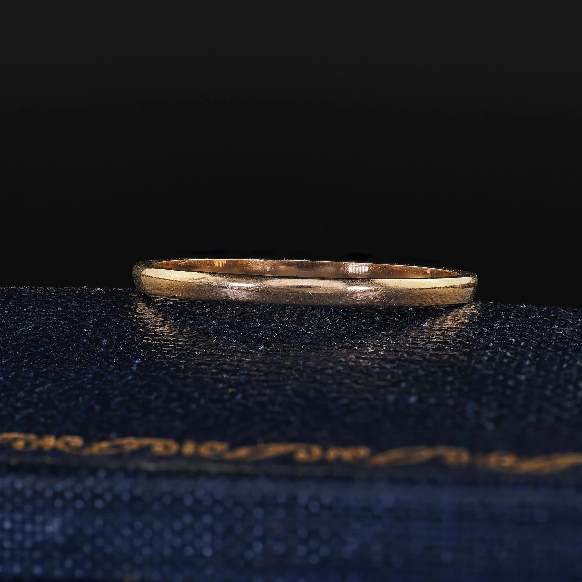 Antique Art Deco 14K Yellow Gold Thin Classic Wedding Band - Size 6 1/2