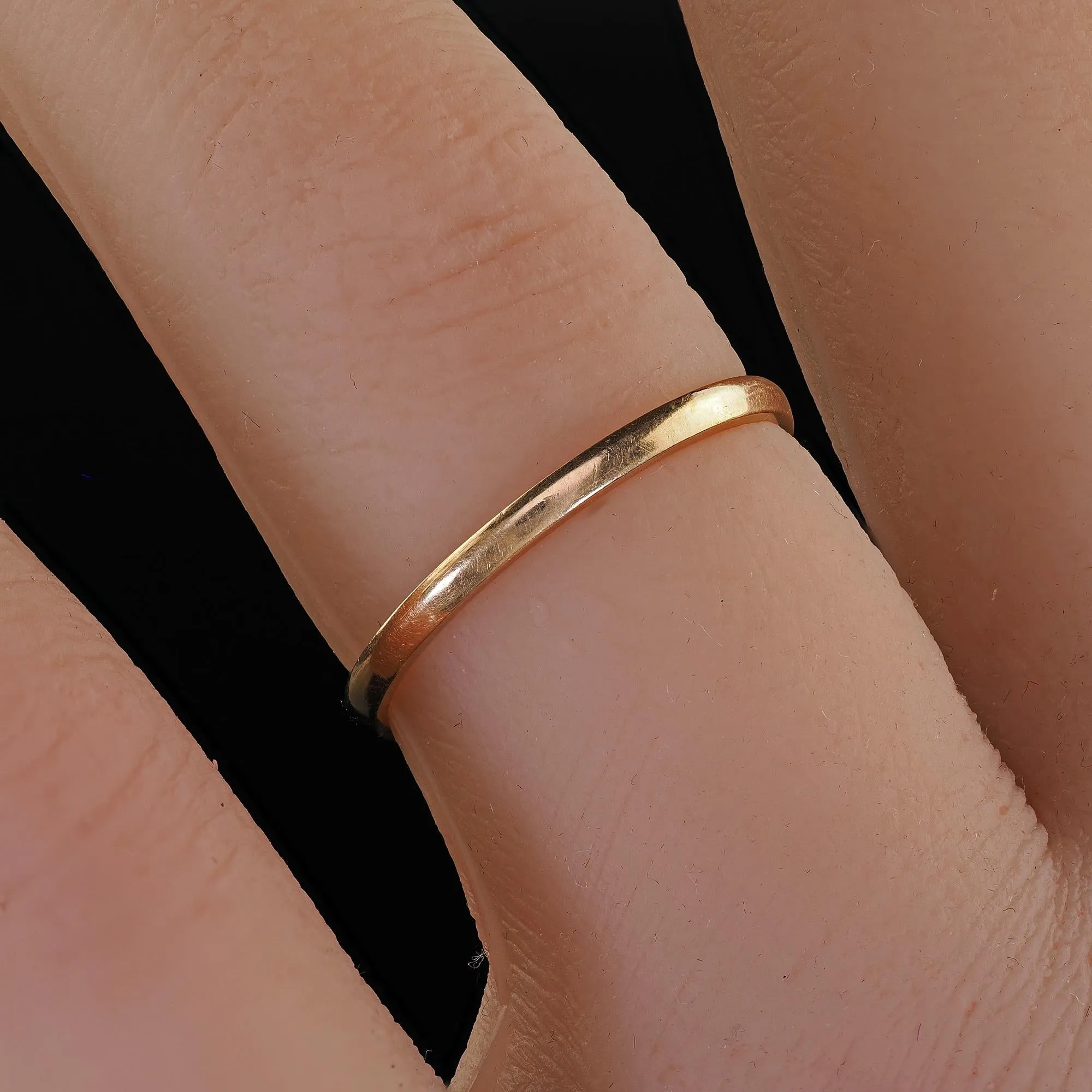 Antique Art Deco 14K Yellow Gold Thin Classic Wedding Band - Size 6 1/2