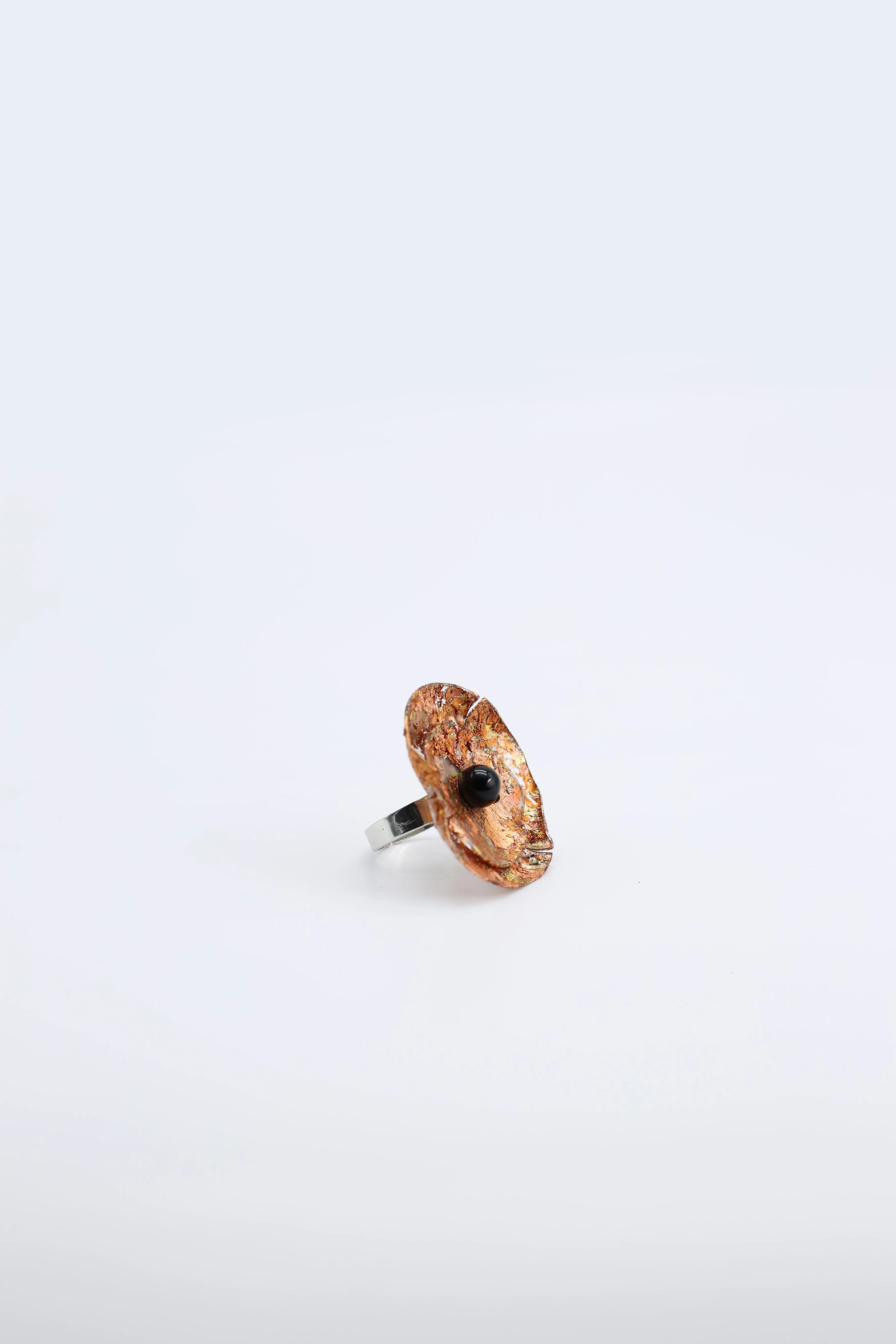 Aqua Poppy Rings - Hand gilded - Small