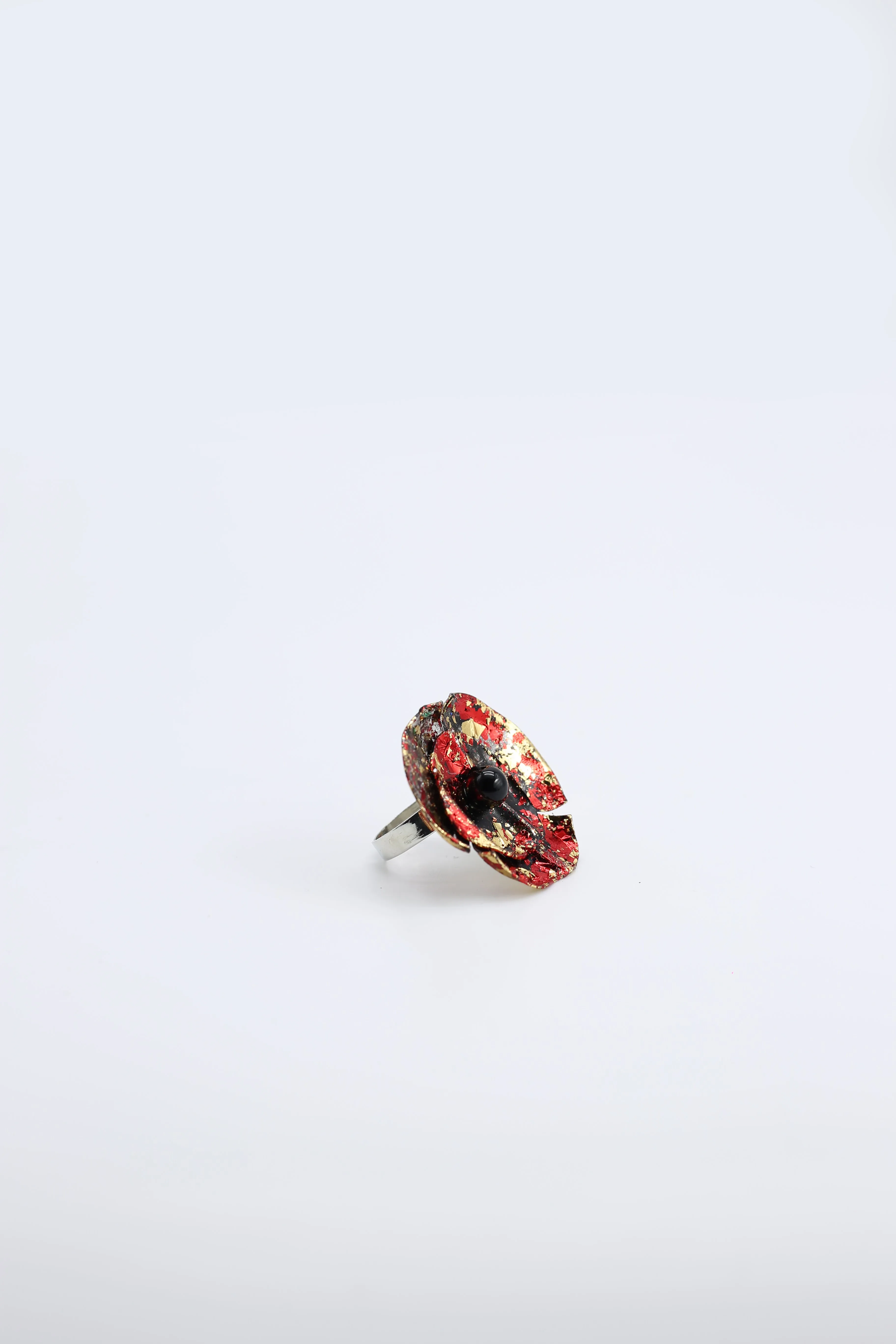 Aqua Poppy Rings - Hand gilded - Small