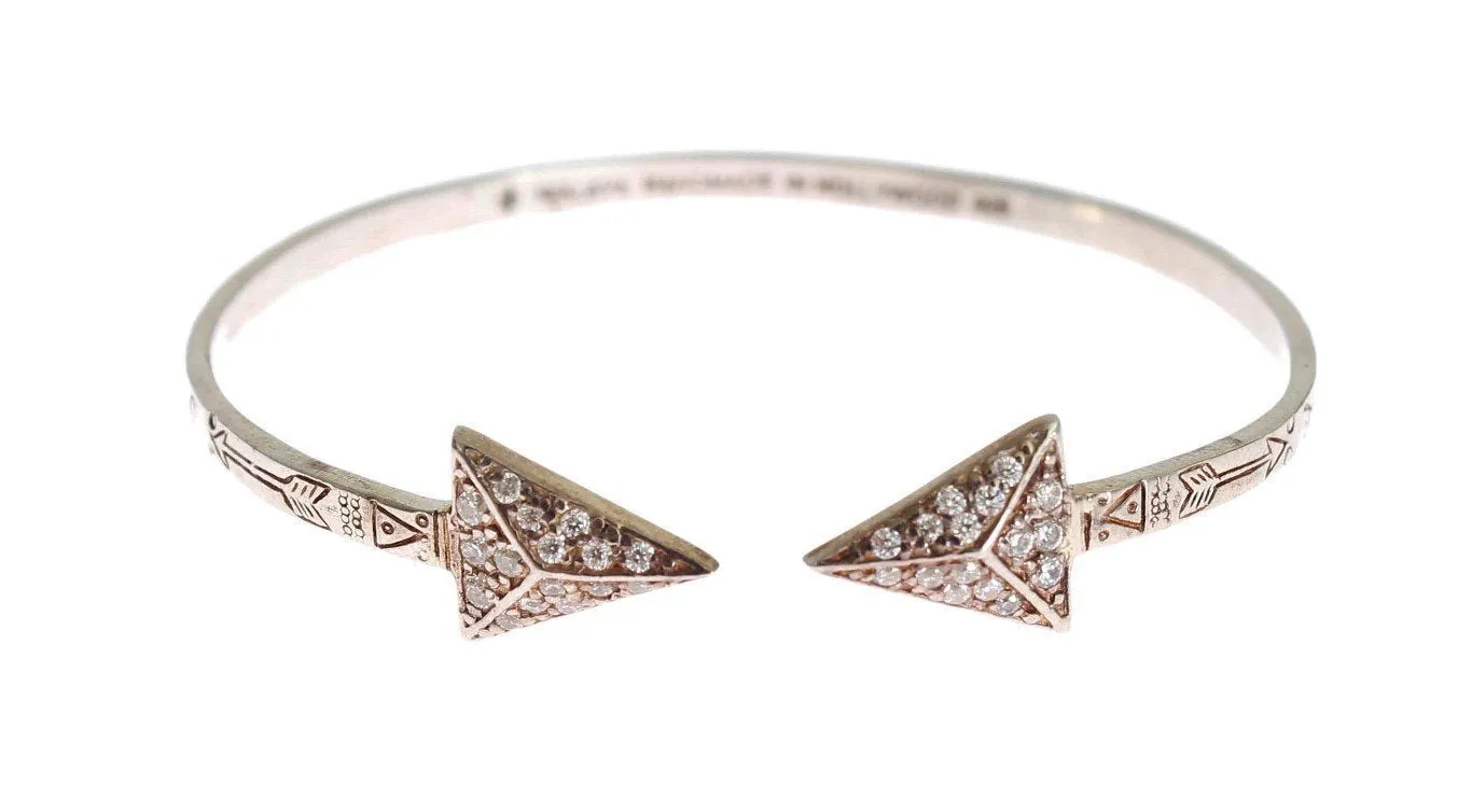 Arrow Crystal 925 Silver Bangle Bracelet