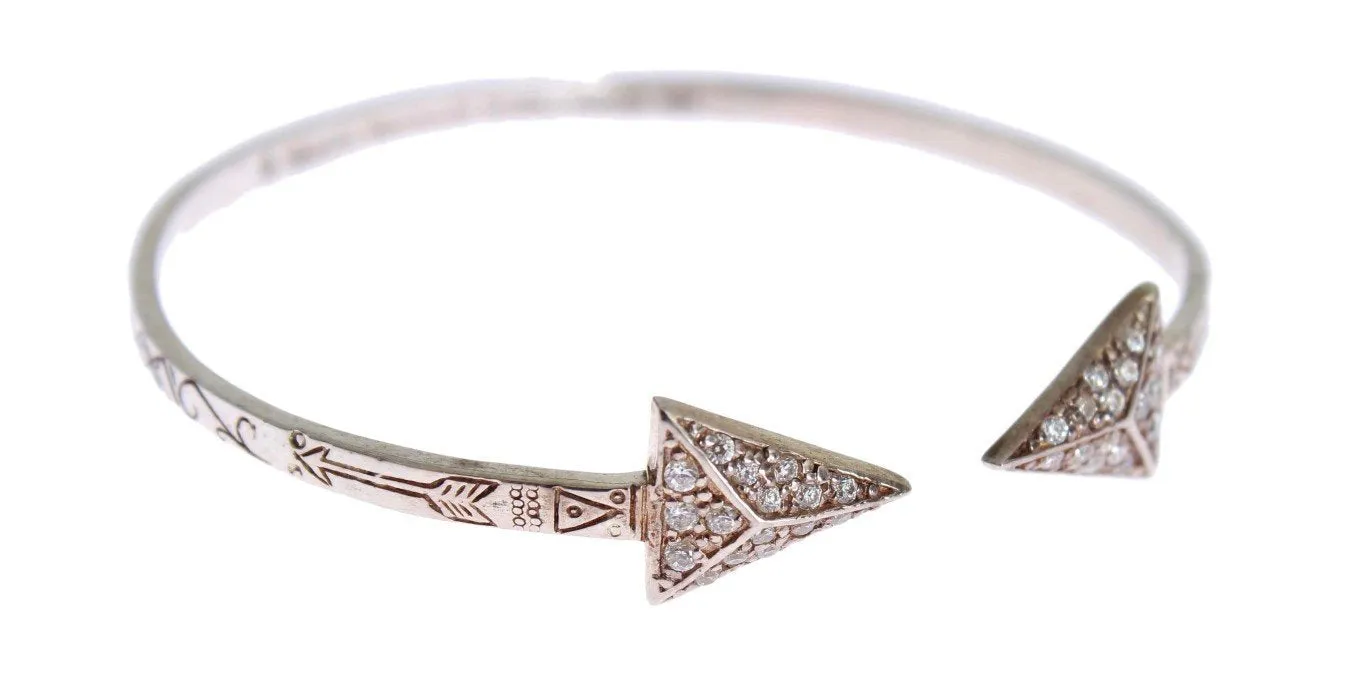 Arrow Crystal 925 Silver Bangle Bracelet