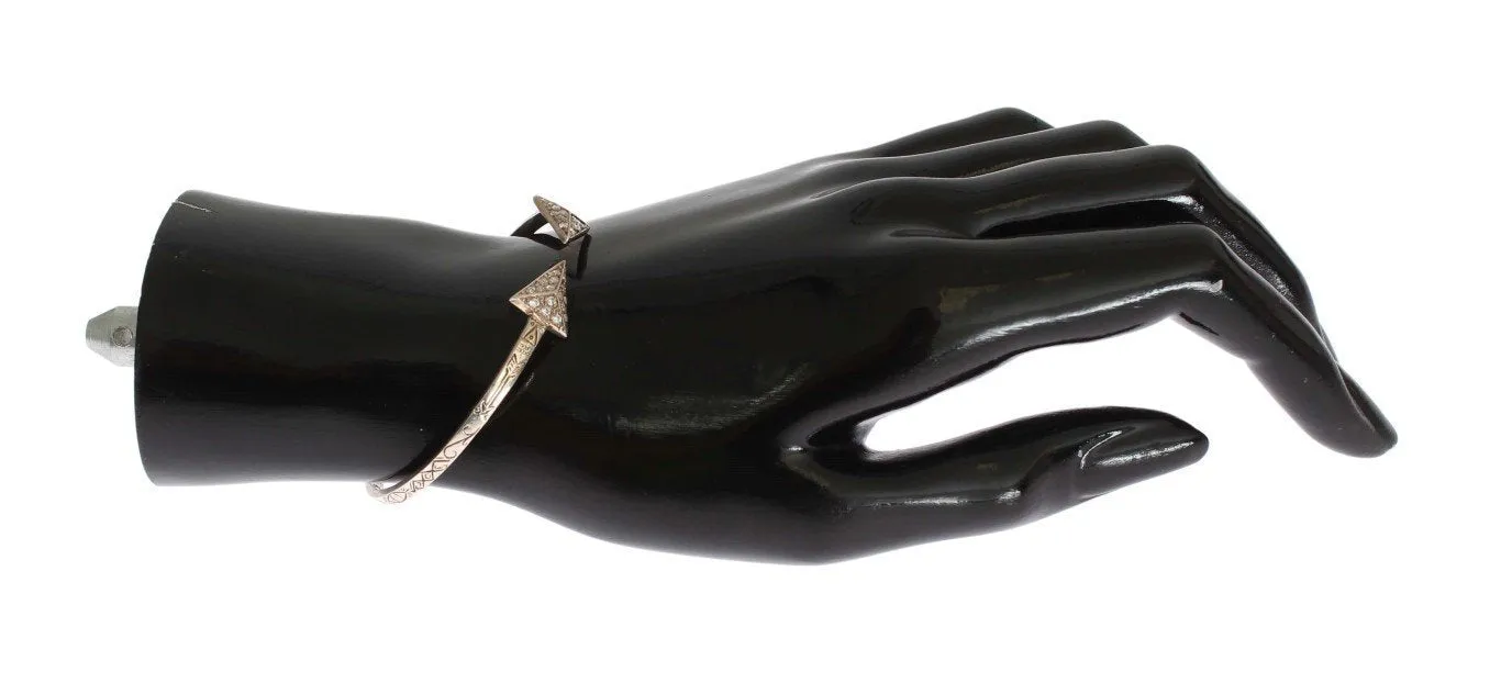 Arrow Crystal 925 Silver Bangle Bracelet
