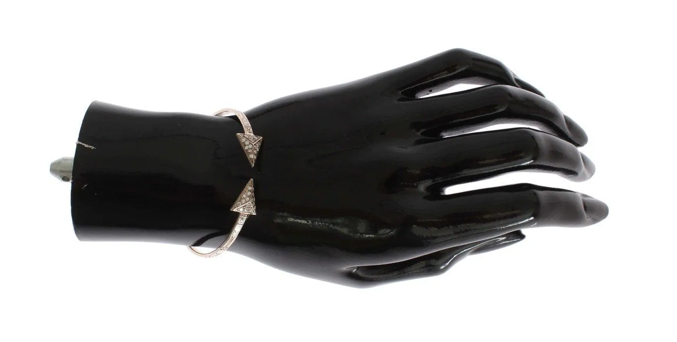 Arrow Crystal 925 Silver Bangle Bracelet
