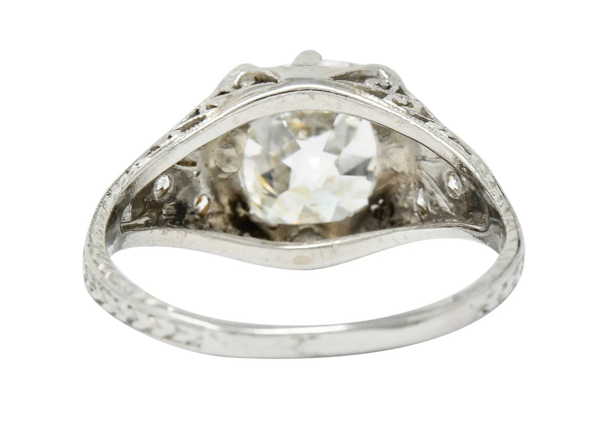 Art Deco 3.16 CTW Diamond Platinum Engagement Ring GIA
