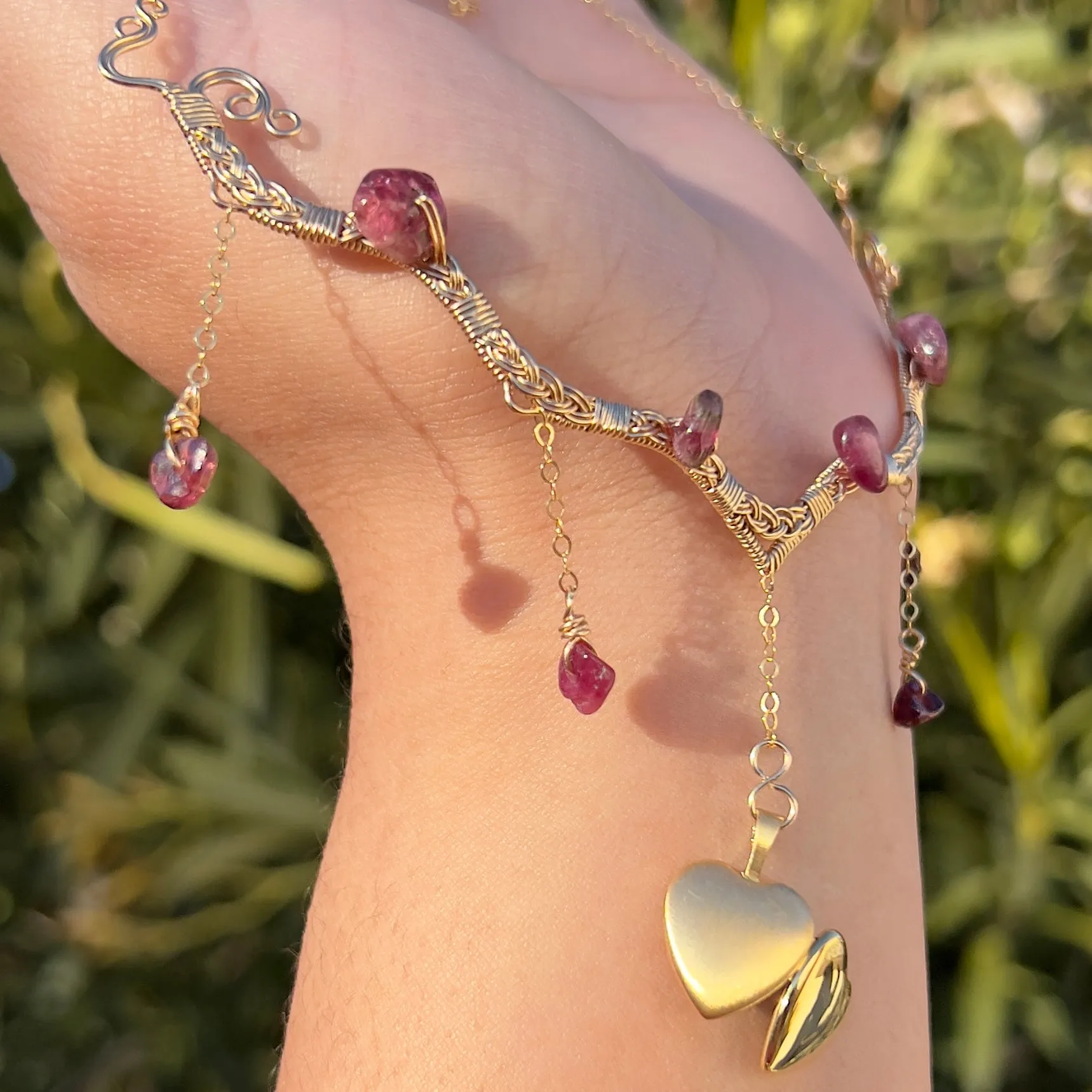 Astraea Lovers Locket Pink Tourmaline 14KGF ✵