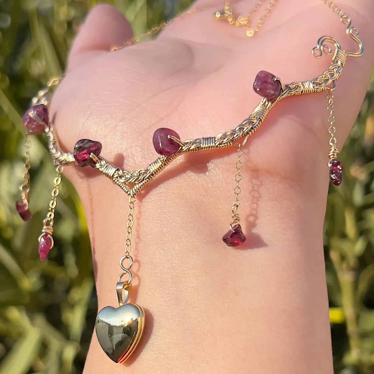 Astraea Lovers Locket Pink Tourmaline 14KGF ✵