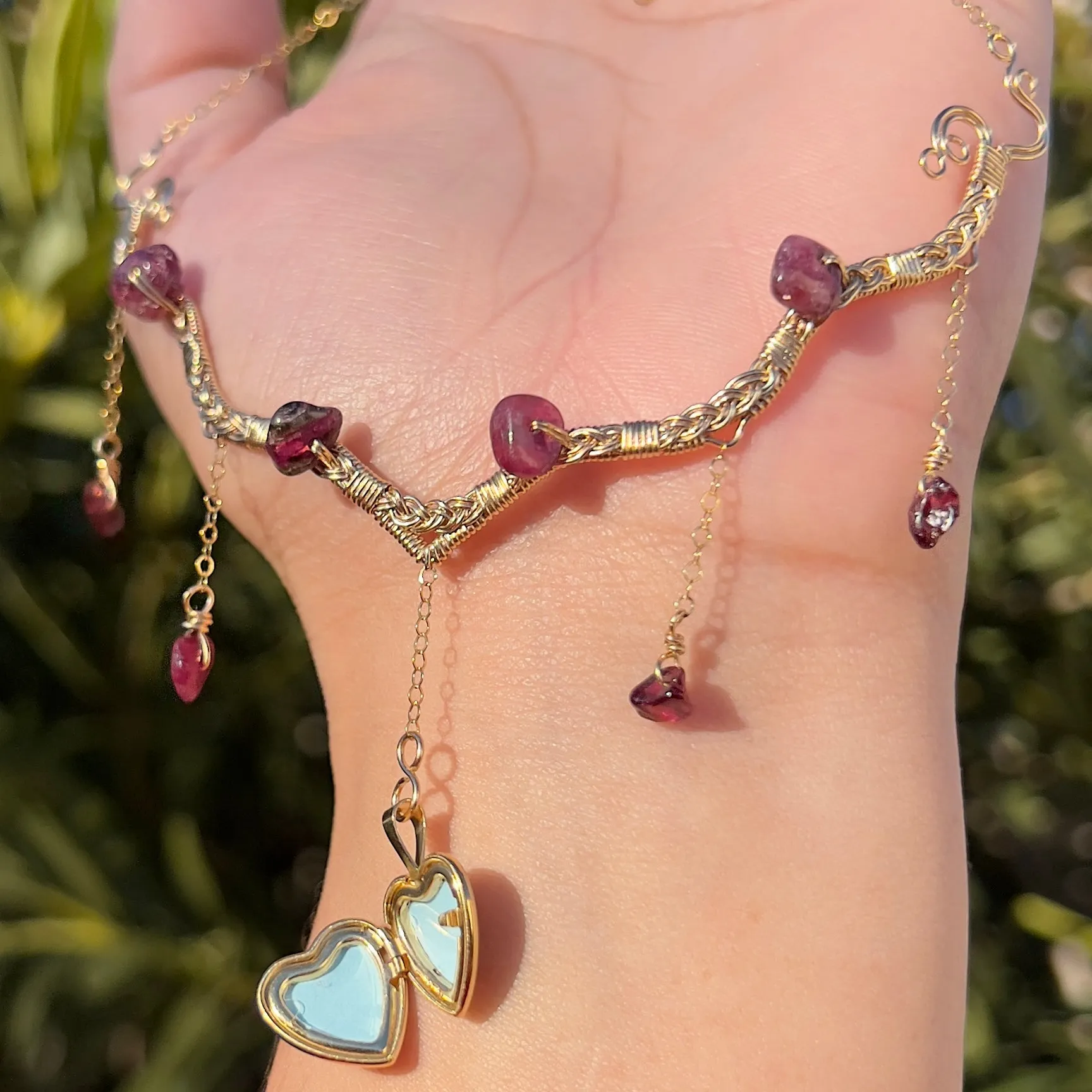 Astraea Lovers Locket Pink Tourmaline 14KGF ✵