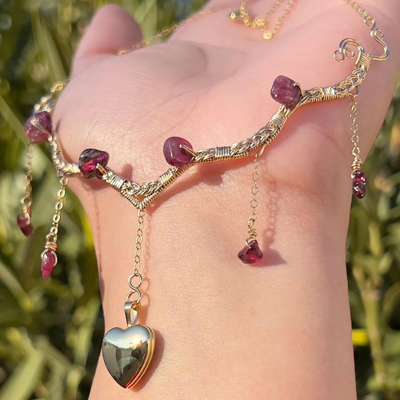 Astraea Lovers Locket Pink Tourmaline 14KGF ✵