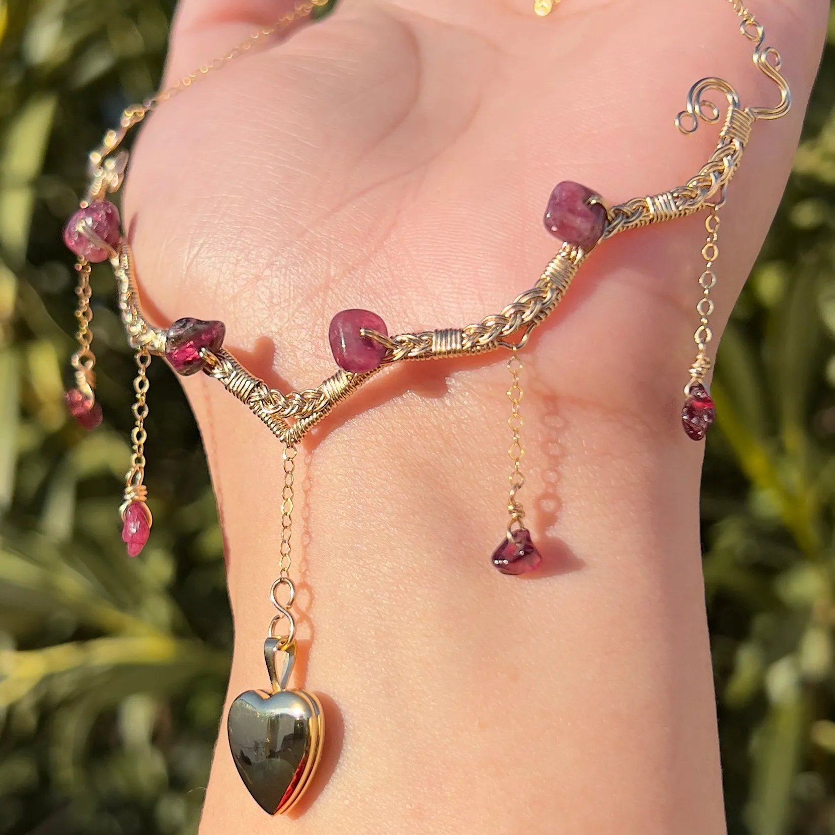Astraea Lovers Locket Pink Tourmaline 14KGF ✵