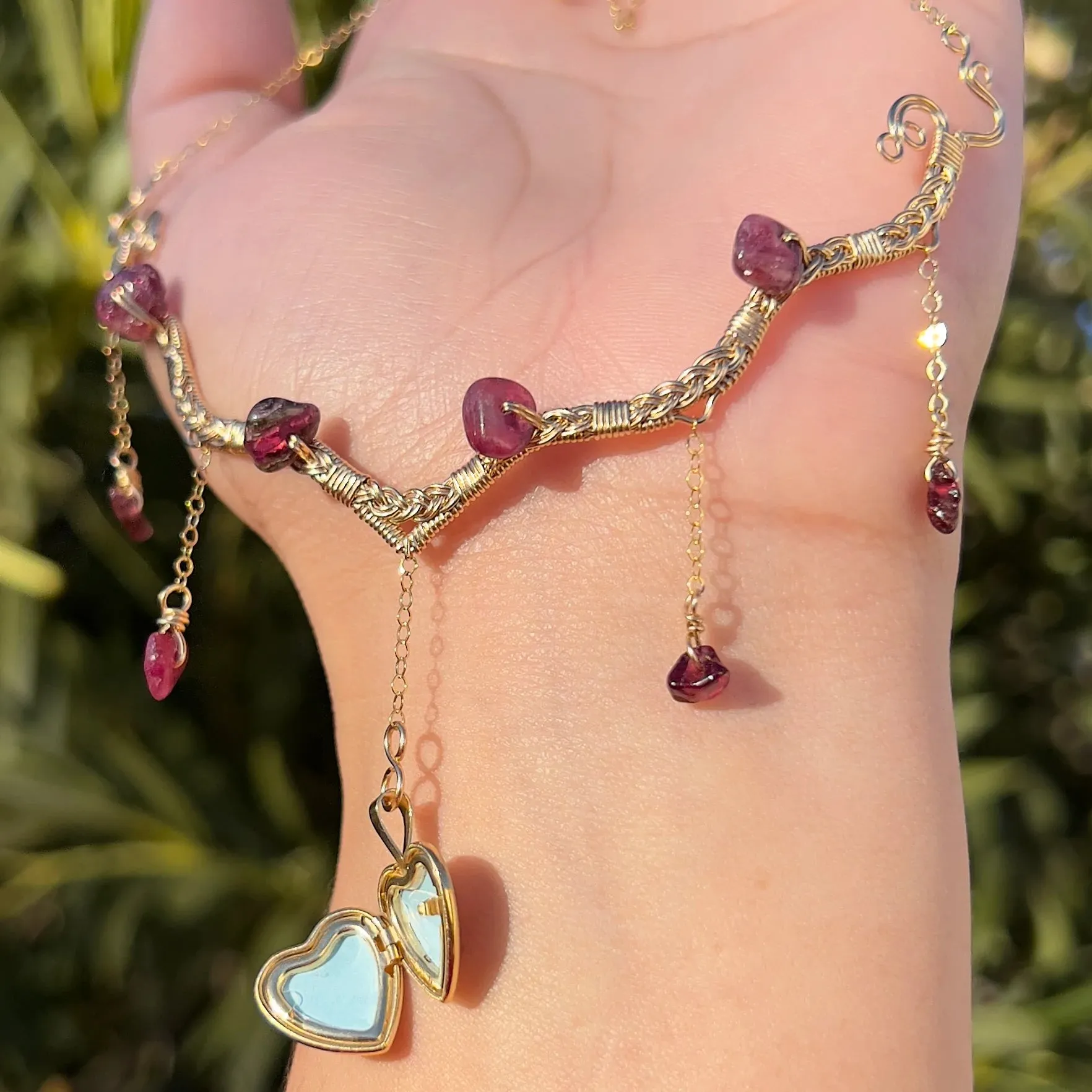 Astraea Lovers Locket Pink Tourmaline 14KGF ✵