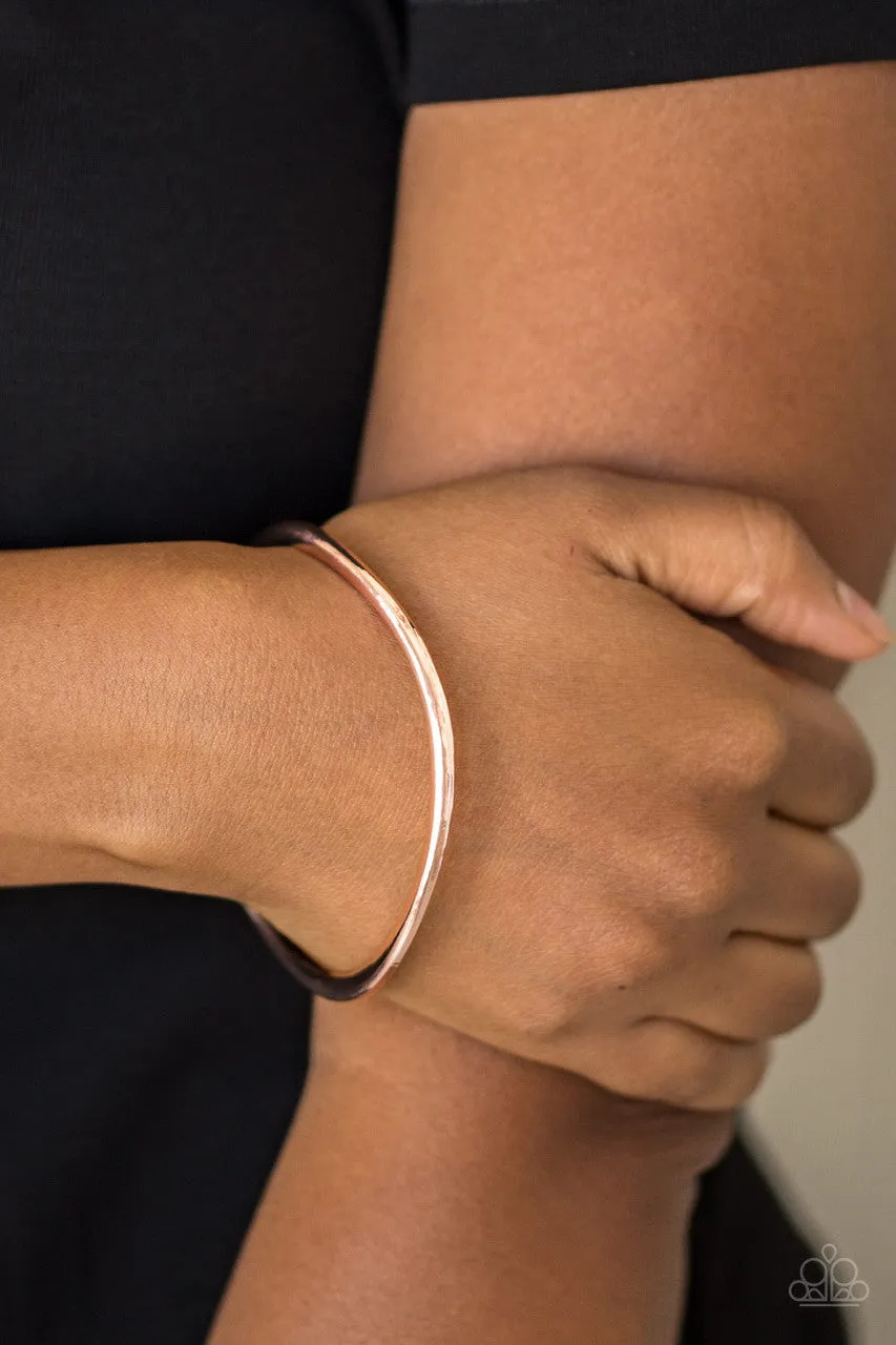 Awesomely Asymmetrical Rose Gold Paparazzi Bracelet