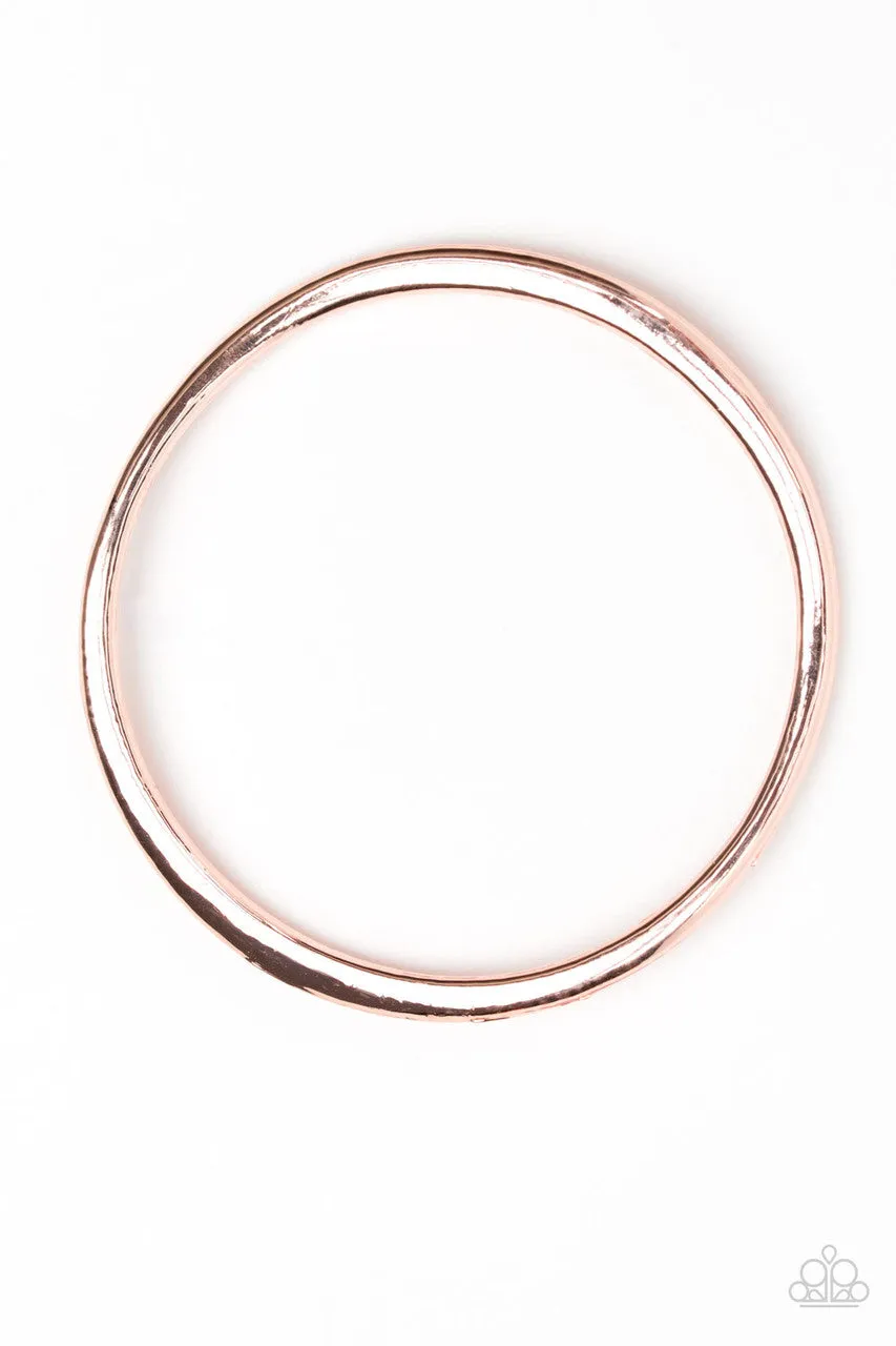 Awesomely Asymmetrical Rose Gold Paparazzi Bracelet