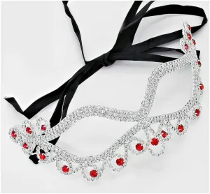 Bahati Swirl Filigree Cat Eye Red Masquerade Mask