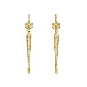 Baton 18K Yellow Gold Diamond Earrings