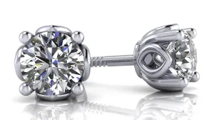 Beautiful Tulip Lab-Grown Diamond Stud Earrings with 0.76 ct.(finished) 4.6mm
