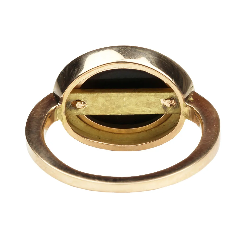 Bell & Bird Black Enamel Fede Cameo Ring