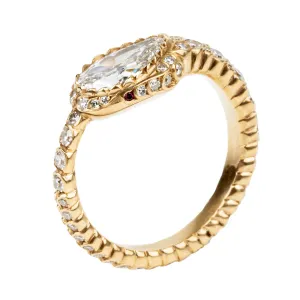 Bell & Bird Pear Shaped Diamond Ouroboros Snake Ring