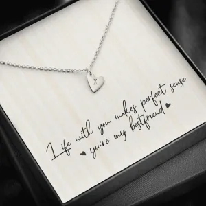 Best Friends Heart Charm Necklace