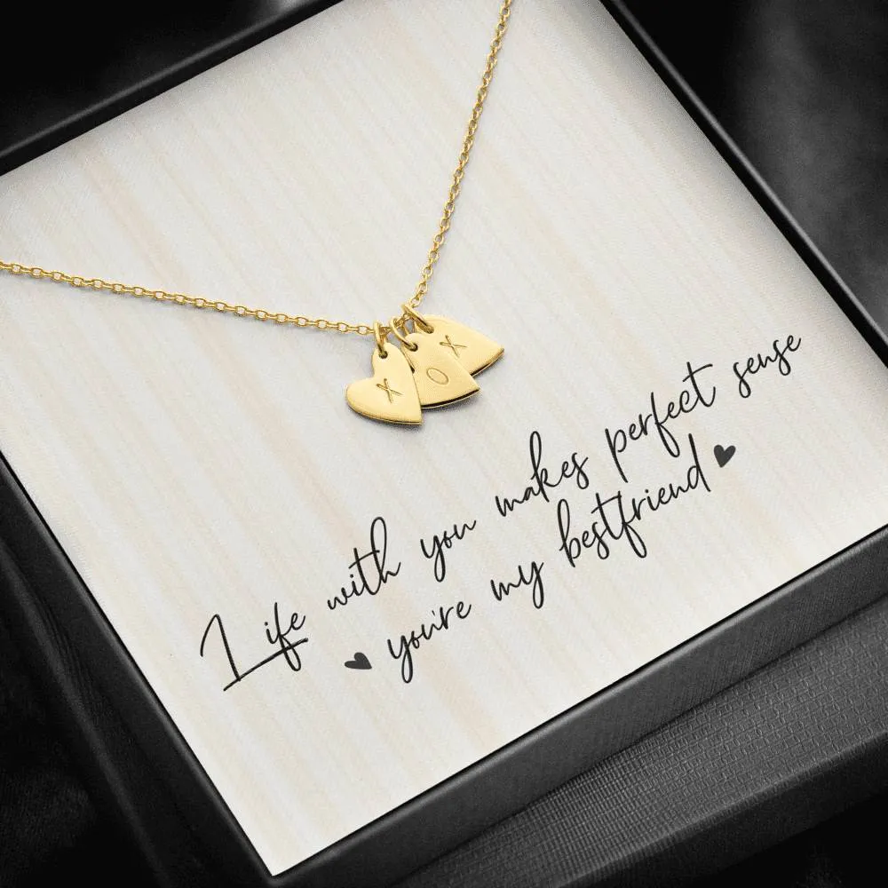 Best Friends Heart Charm Necklace