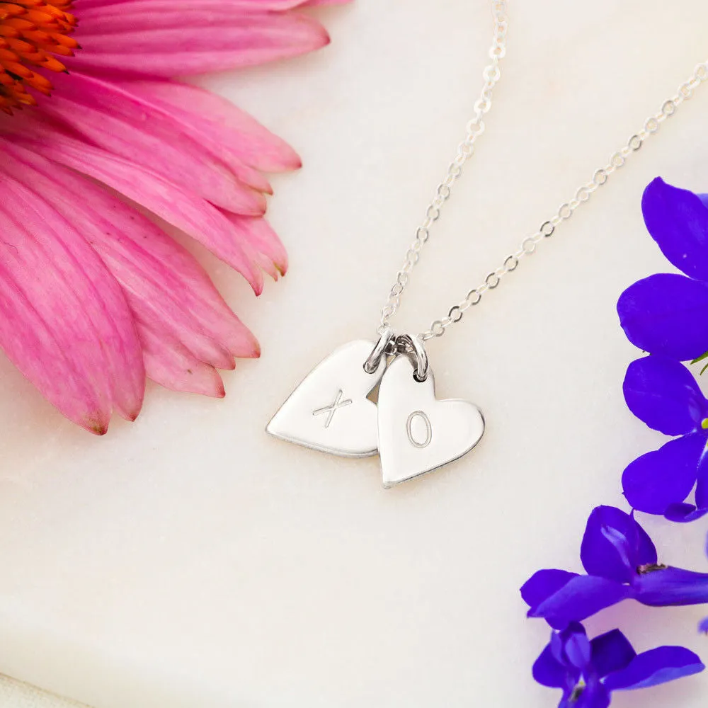 Best Friends Heart Charm Necklace