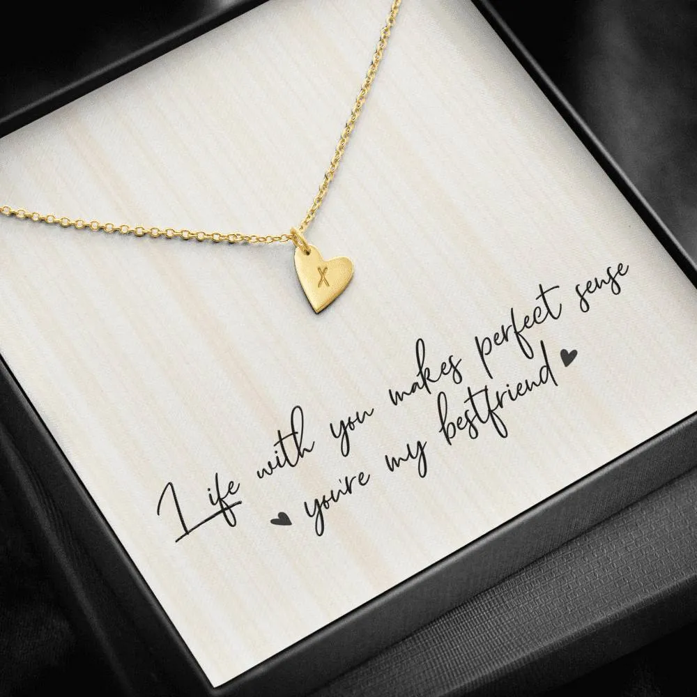 Best Friends Heart Charm Necklace