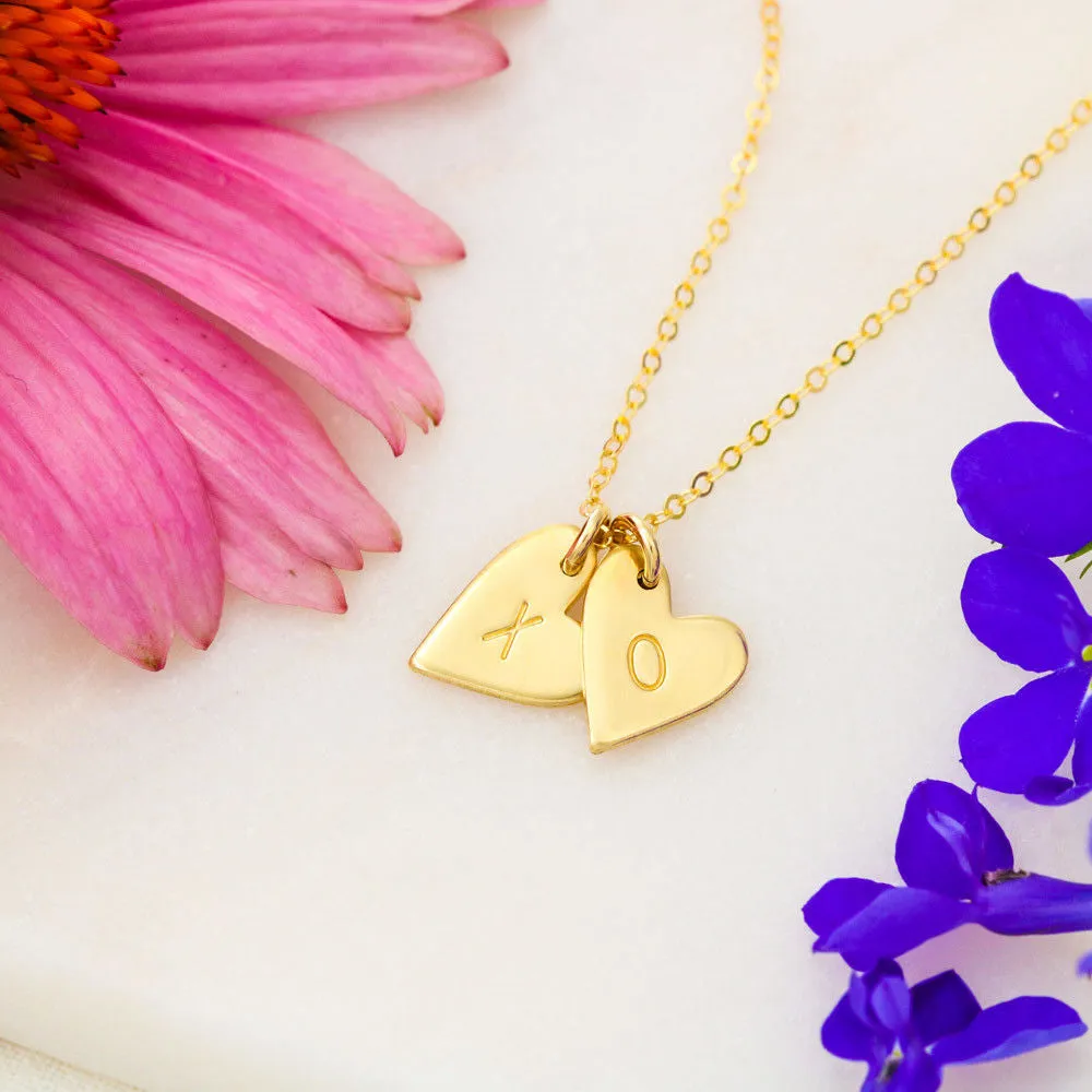 Best Friends Heart Charm Necklace