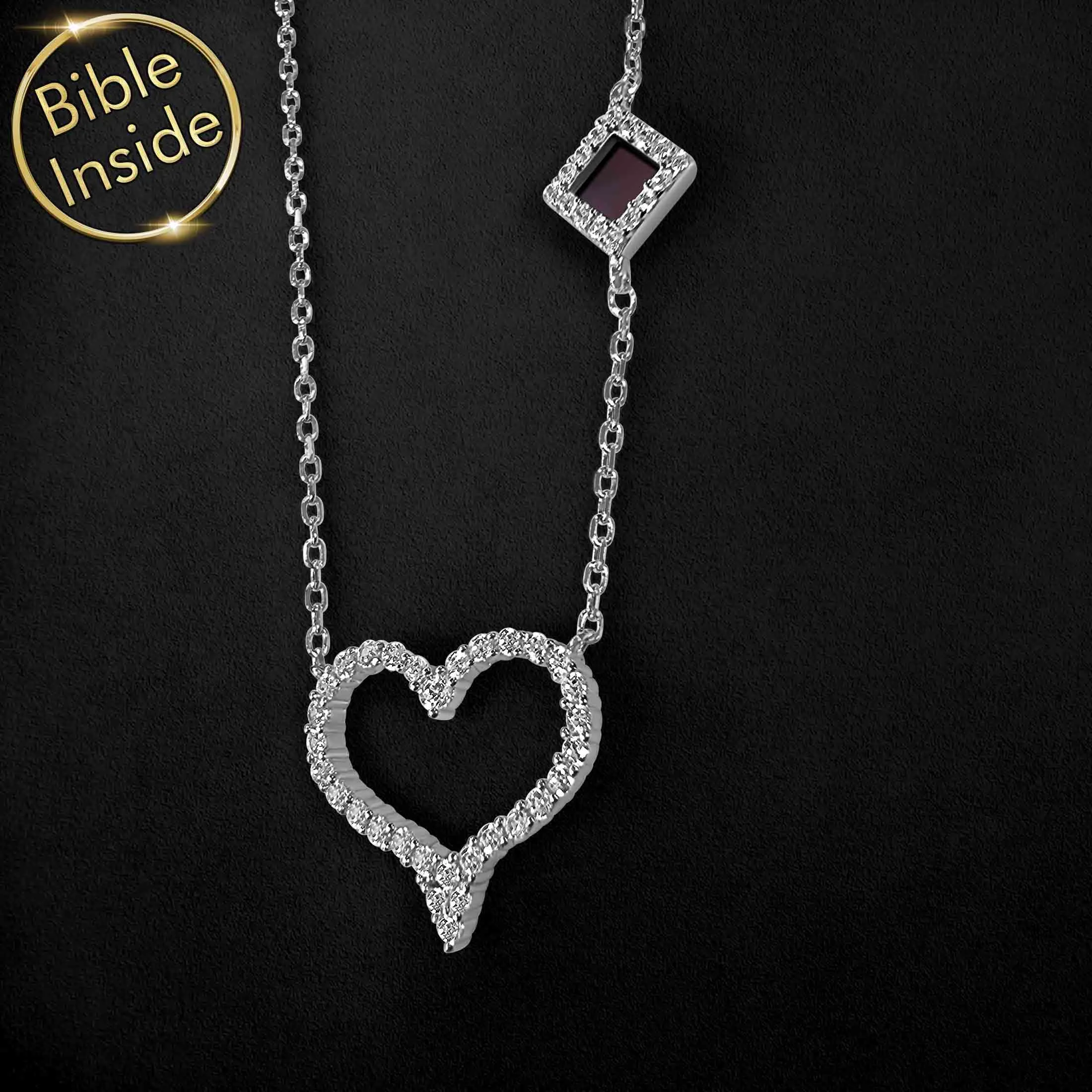 Bible Scripture Necklace With Nano Bible - Amora Necklace
