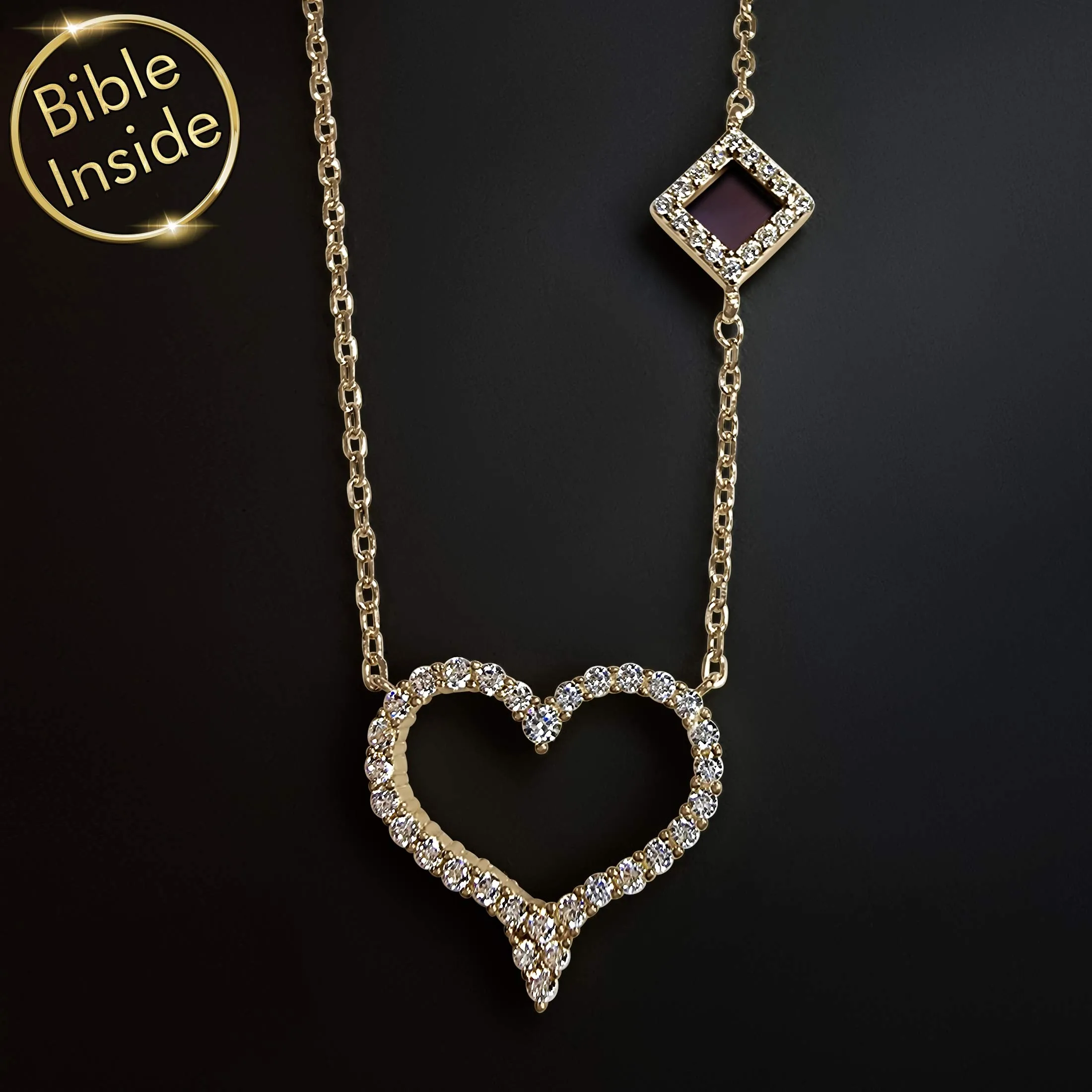 Bible Scripture Necklace With Nano Bible - Amora Necklace