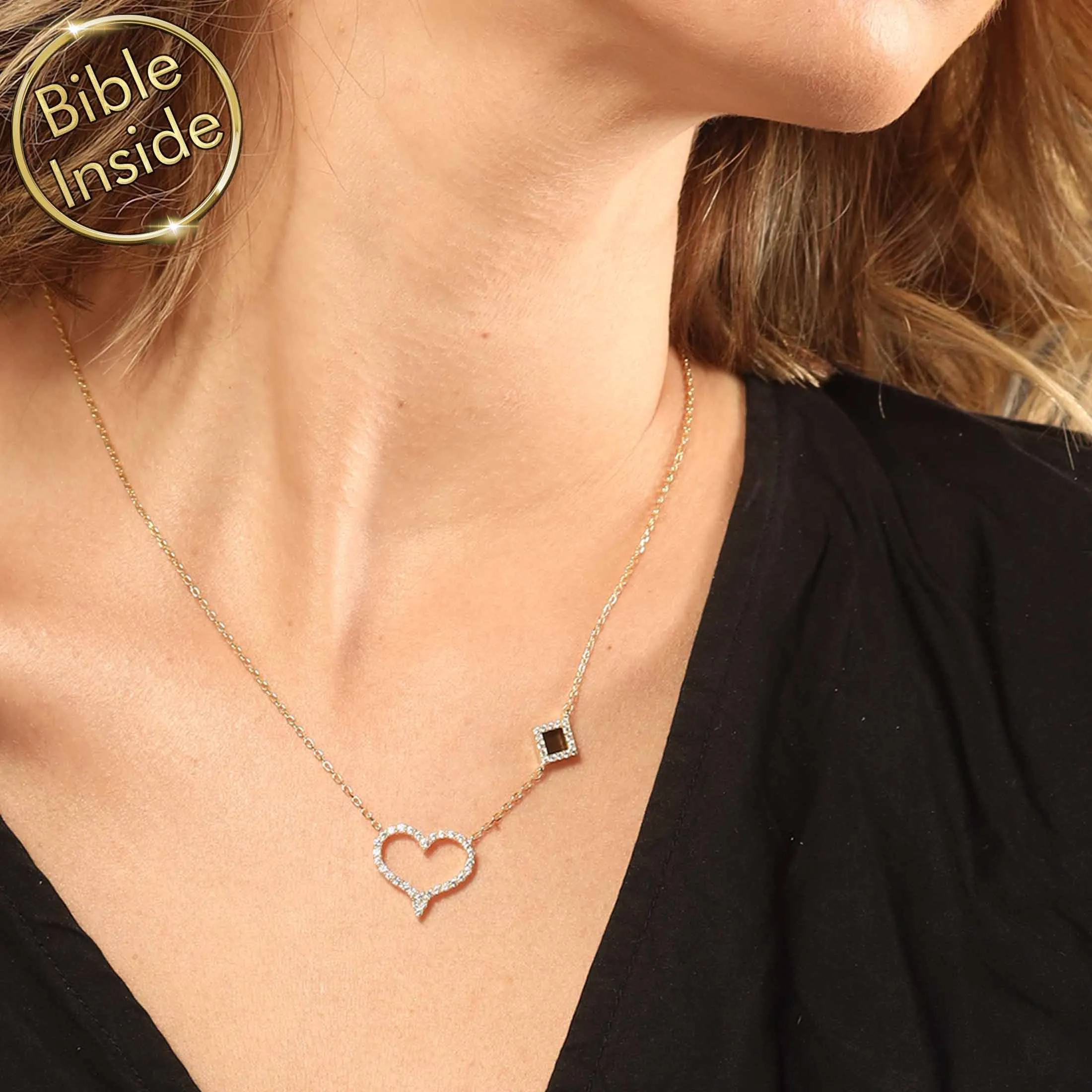 Bible Scripture Necklace With Nano Bible - Amora Necklace