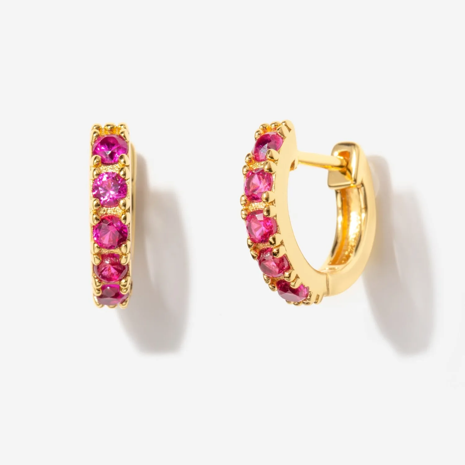 Birthstone Huggies - July