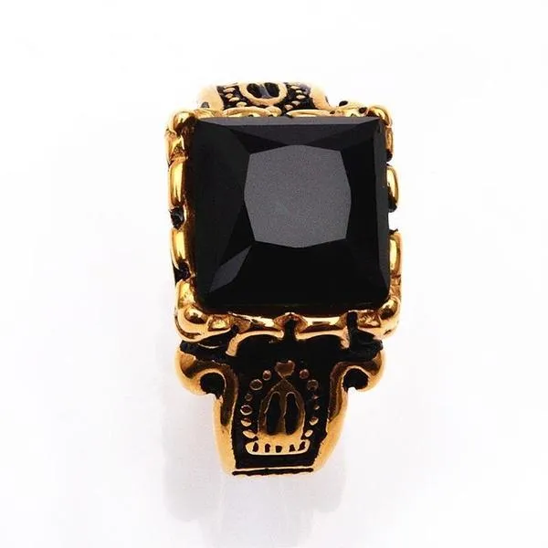 Black & Gold Stone Ring