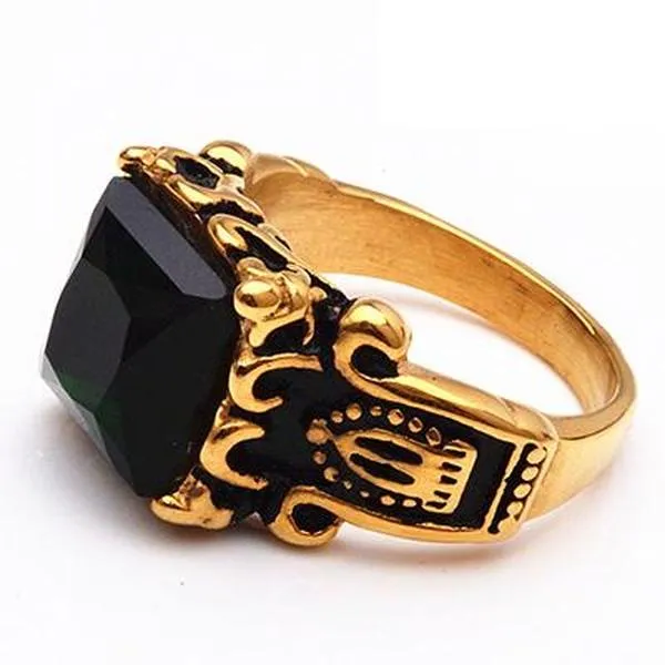 Black & Gold Stone Ring