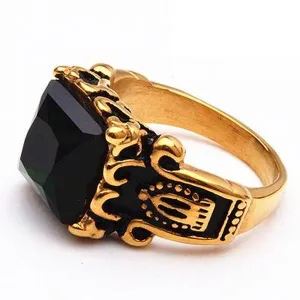 Black & Gold Stone Ring