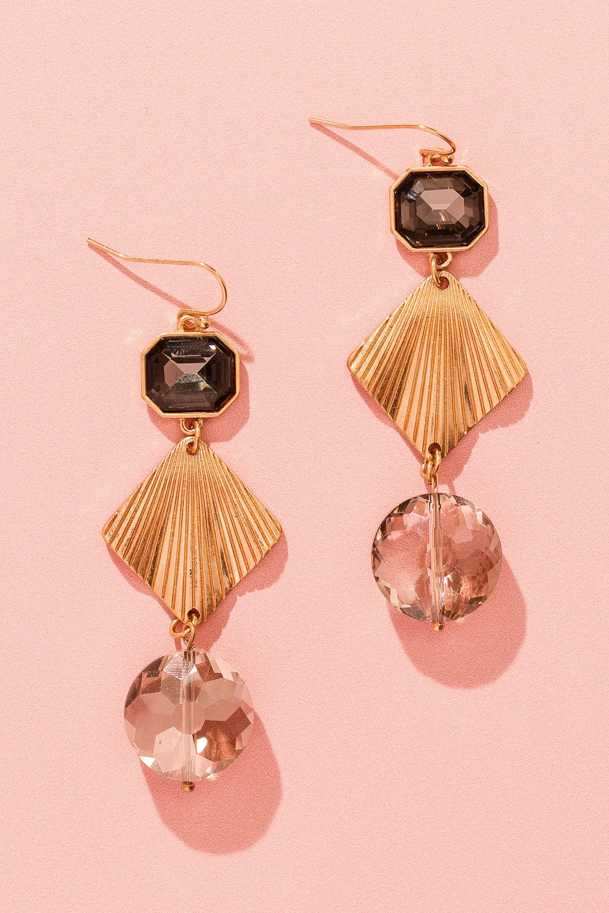 Black and Gold Geometric Earrings