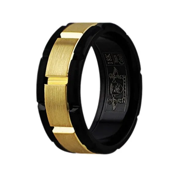 Black Cobalt 18k Yellow Gold Band