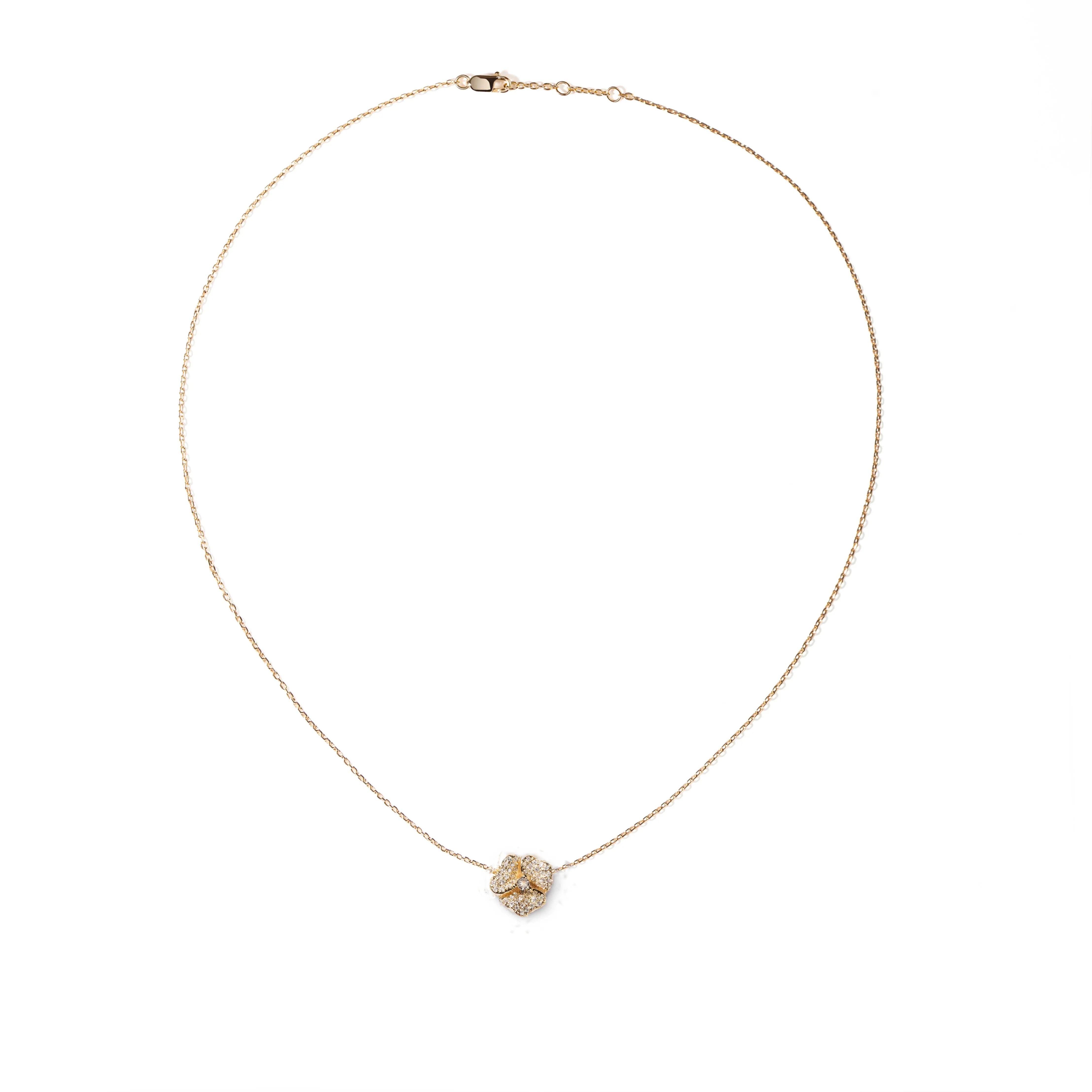 Bloom Mini Flower White Diamond Necklace