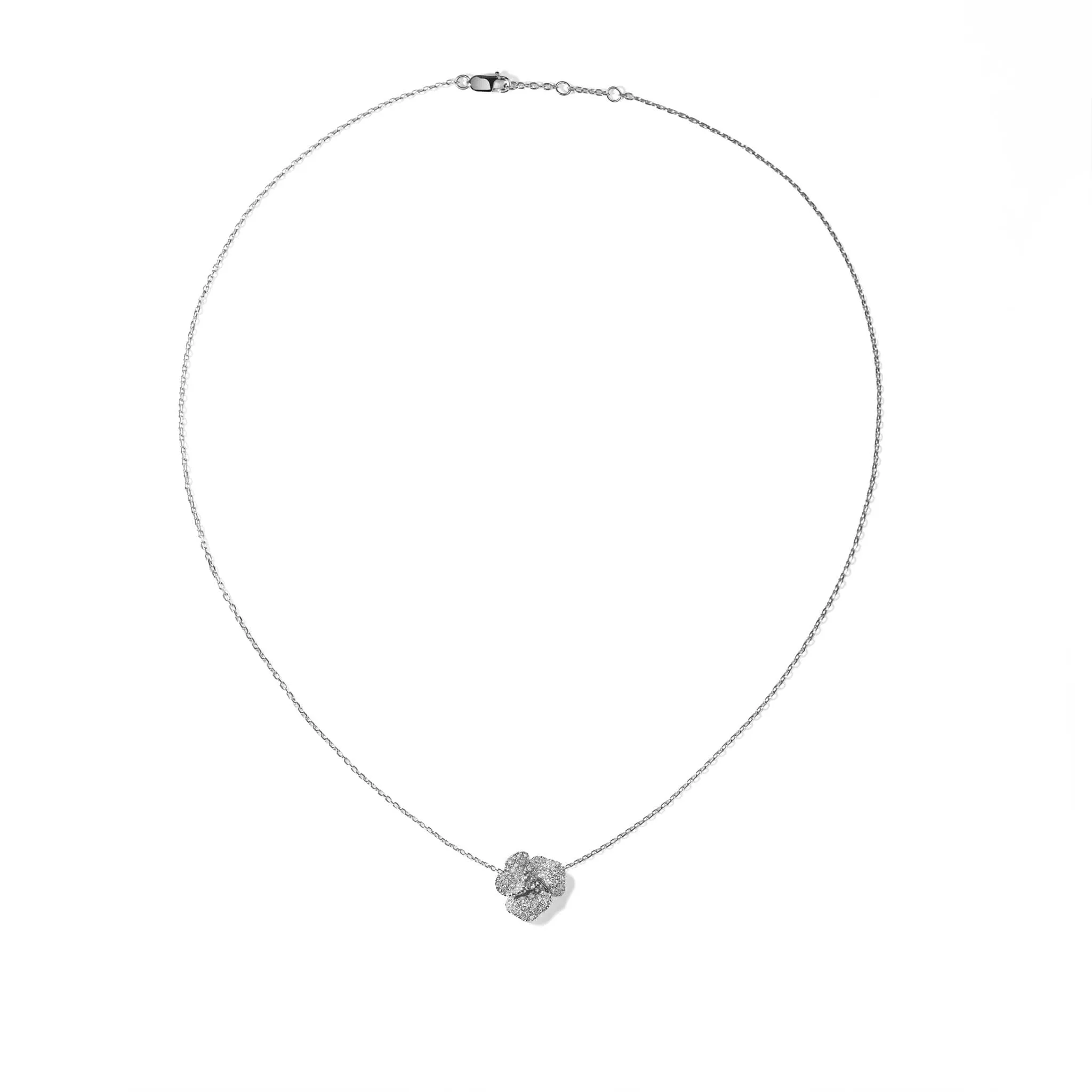 Bloom Mini Flower White Diamond Necklace