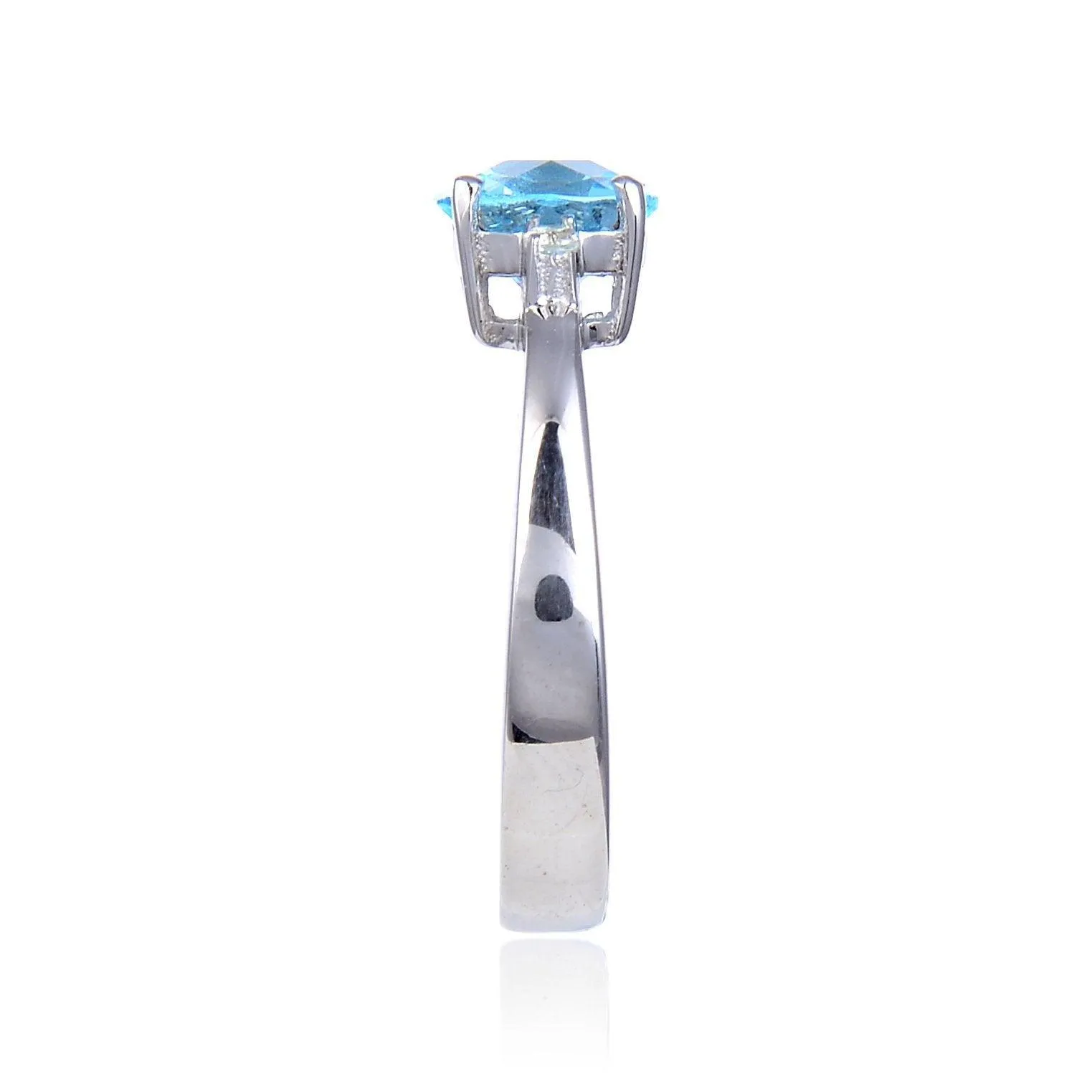 Blue Topaz Thick Band Cushion Ring
