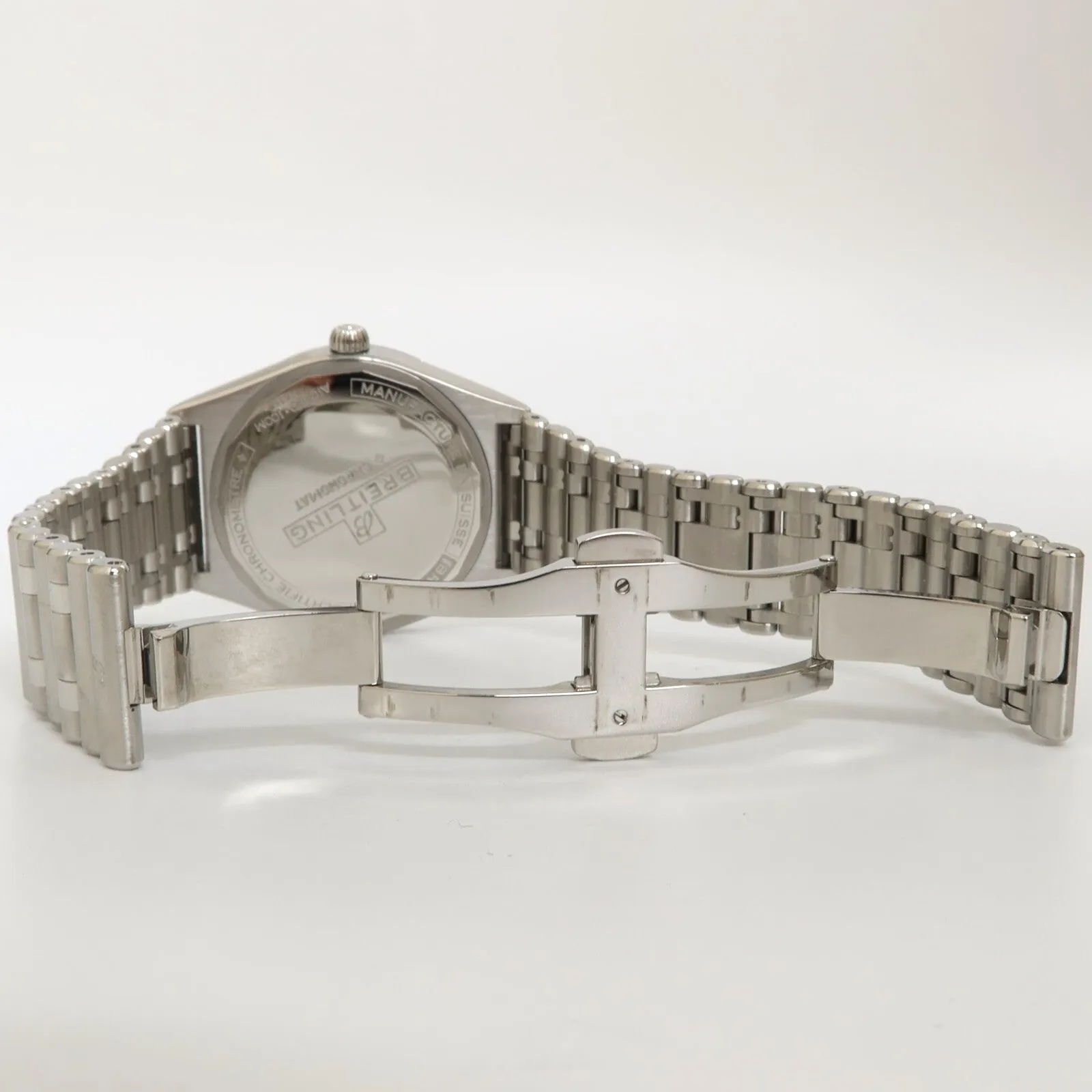 Breitling Chronomat Automatic 36 Silver Dial Factory Diamond Bezel Steel A10380