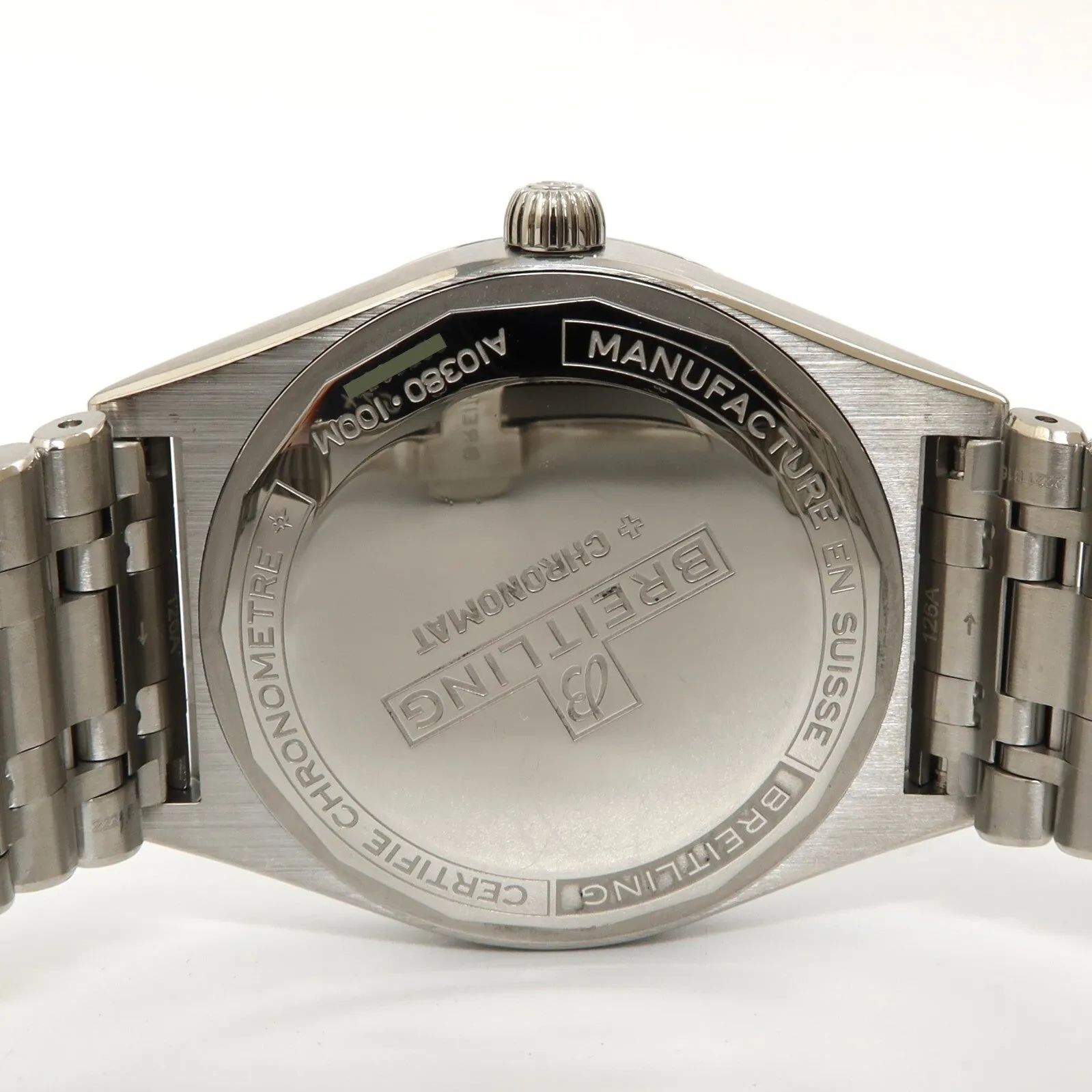 Breitling Chronomat Automatic 36 Silver Dial Factory Diamond Bezel Steel A10380