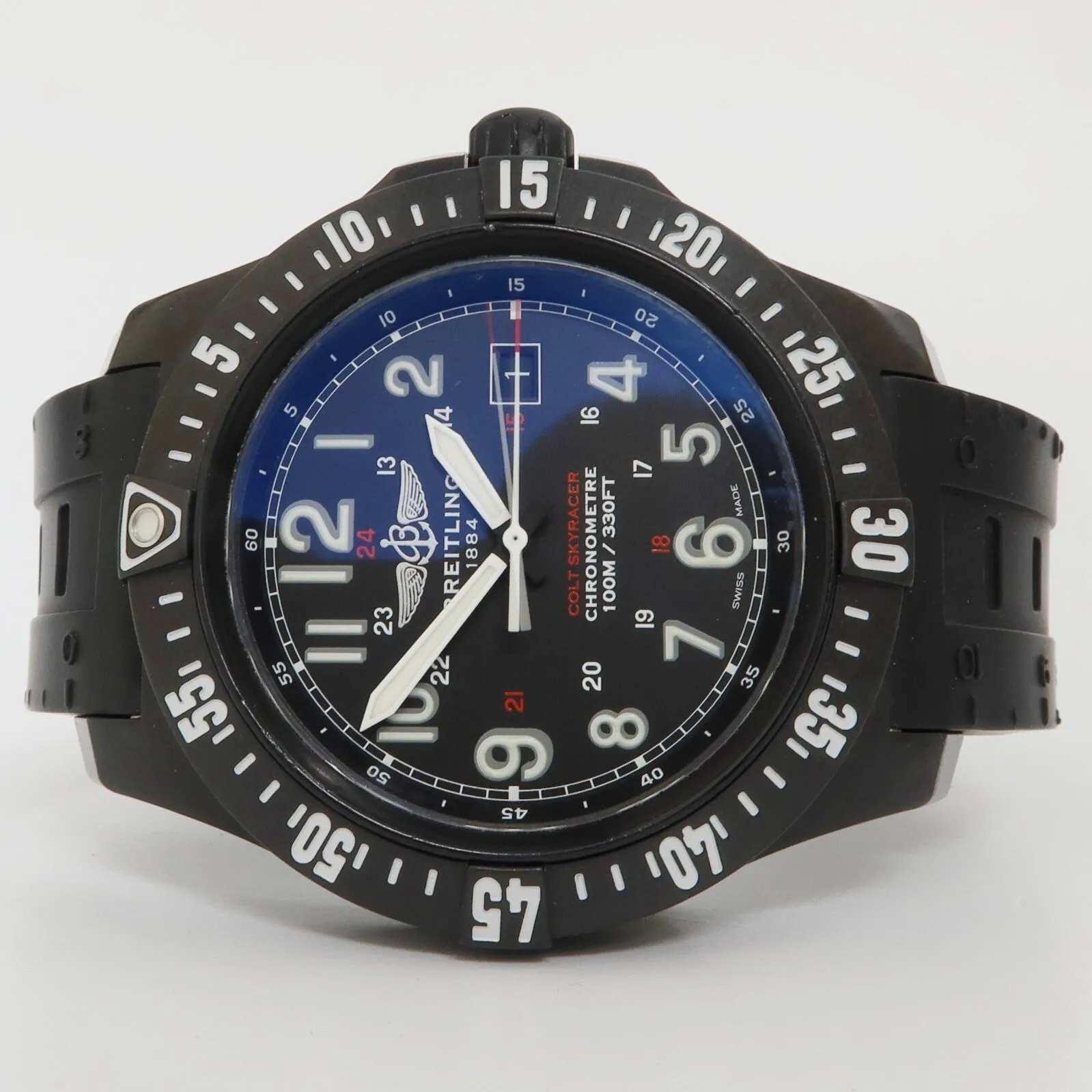 Breitling Colt Skyracer Carbon Fiber Quartz 45MM Black Dial Rubber X74320