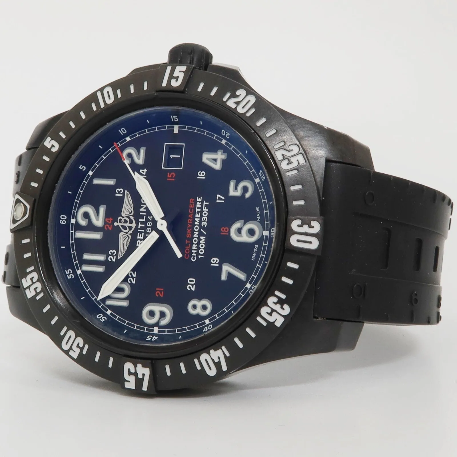 Breitling Colt Skyracer Carbon Fiber Quartz 45MM Black Dial Rubber X74320
