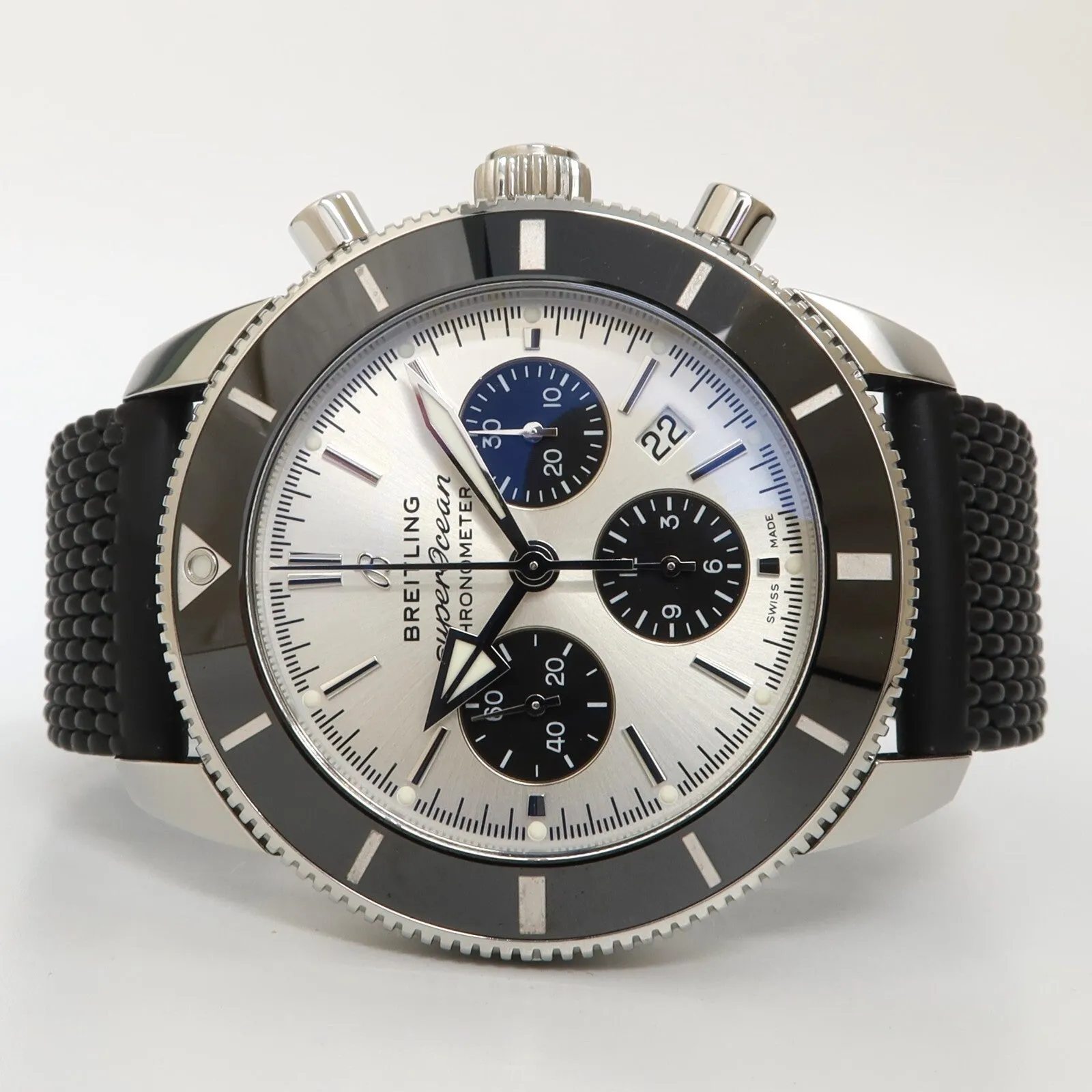 Breitling Superocean Heritage II Chronograph B01 Silver Panda Dial Steel  AB0162