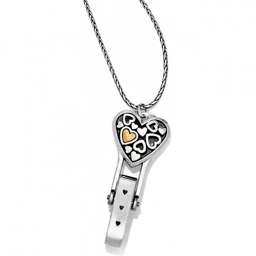 Brighton | Floating Heart Badge Clip Necklace | Women's