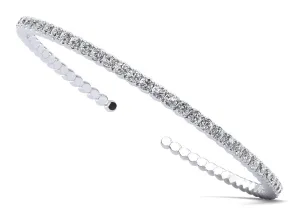 Brilliant Cut Diamond Flexible Bangle Diamond  with 1.02 ct.(finished) 2mm