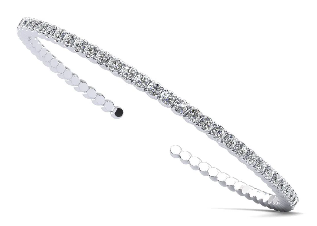 Brilliant Cut Diamond Flexible Bangle Diamond  with 1.02 ct.(finished) 2mm