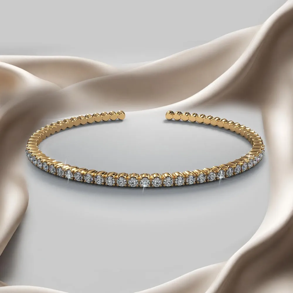 Brilliant Cut Diamond Flexible Bangle Diamond  with 1.02 ct.(finished) 2mm