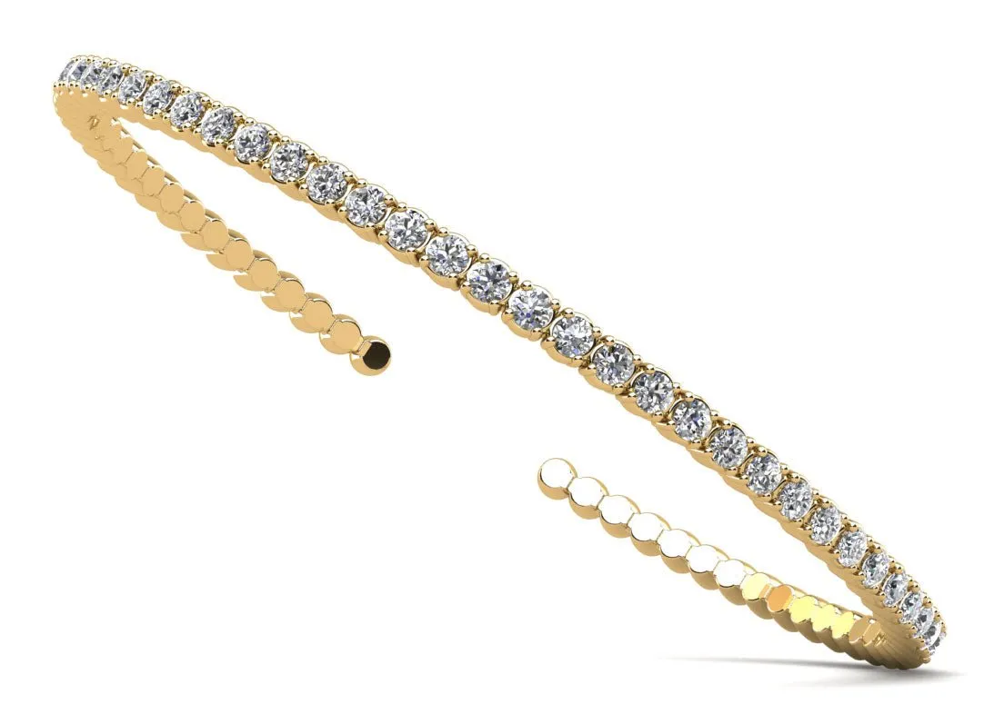 Brilliant Cut Diamond Flexible Bangle Diamond  with 1.02 ct.(finished) 2mm